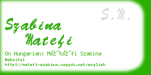 szabina matefi business card